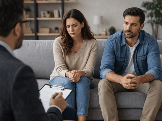 ζευγάρι κάνει ψυχοθεραπεία ζεύγους.